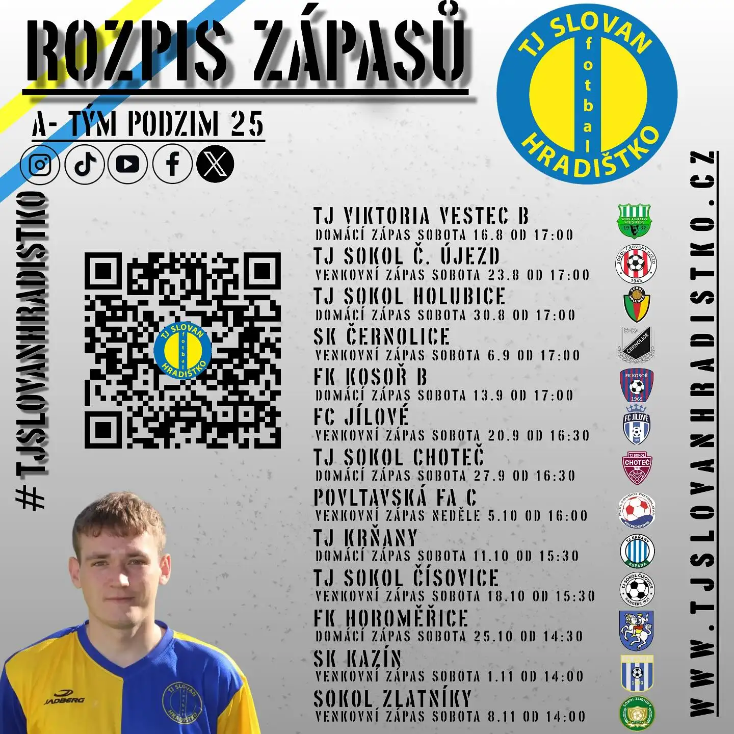 Rozpis A-týmu podzim 2025